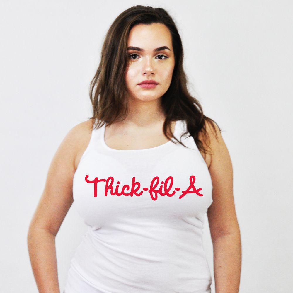 Funny Womens Tank Top Thick fil A Handmade NWT